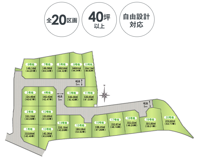ジュネス岸和田 神須屋町1期&2期（20区画）　区画図